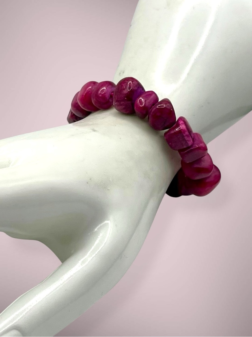 Dyed Agate Organic Nugget Beaded Stretch Bracelet